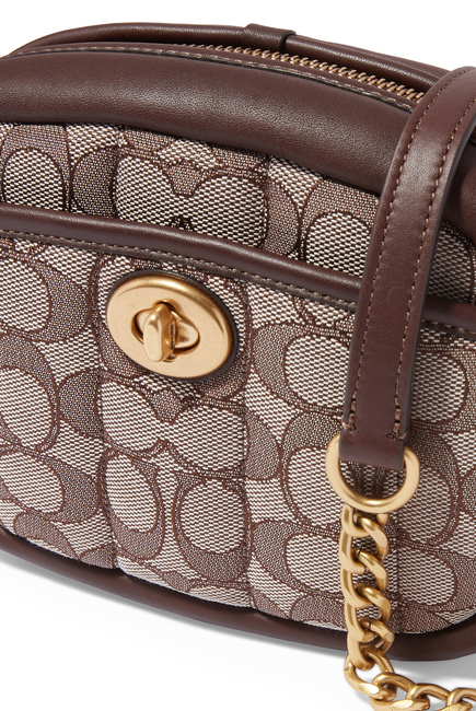 Small Quilted Camera Bag in Signature Jacquard