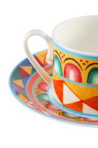 Carretto Arancio Fine Porcelain Tea Cup & Saucer