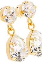 Mini Drop Earrings, 18k Gold-Plated Brass & Swarovski Crystals