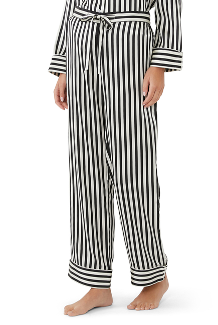 Lila Silk Striped Pajamas