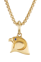 Cairo Falcon Amulet, 18k Yellow Gold & Blue Sapphire