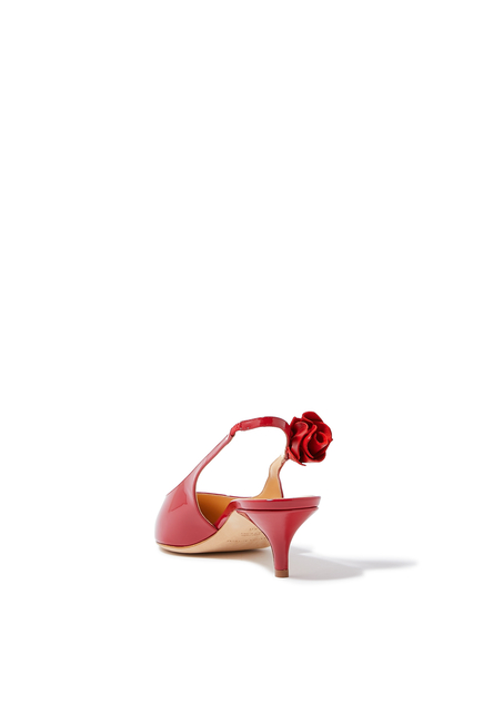 Slingback Rose Kitten Heels