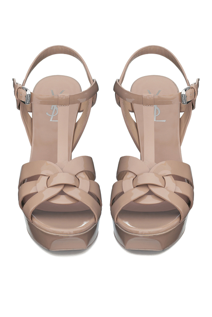 Tribute Platform Sandals in Patent Leather