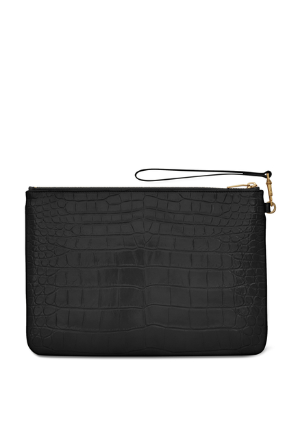 Buy Saint Laurent Monogram Tablet Pouch in Embossed Leather for Womens ...