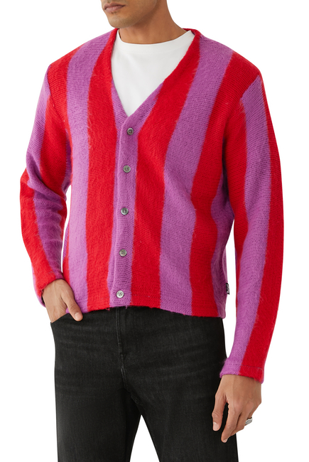 Stripe Brushed Cardigan