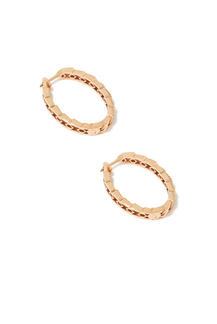 Rebel Hoop Earrings, 18k Rose Gold & Diamonds