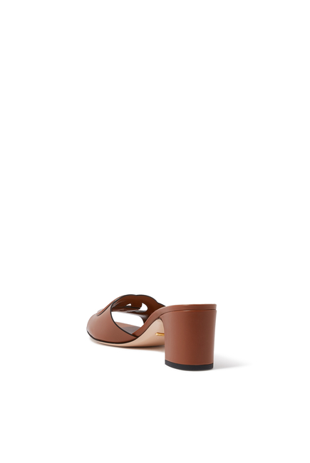 Interlocking G Slide 55 Leather Mules