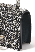 Crystal-Embellished Mini Jeweled Satchel