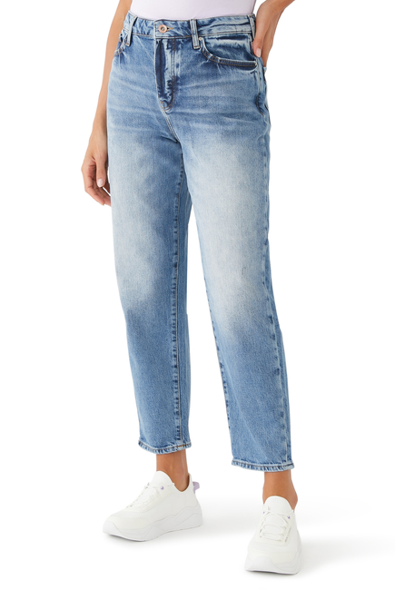 Carrot-Fit Straight-Leg Denim Jeans