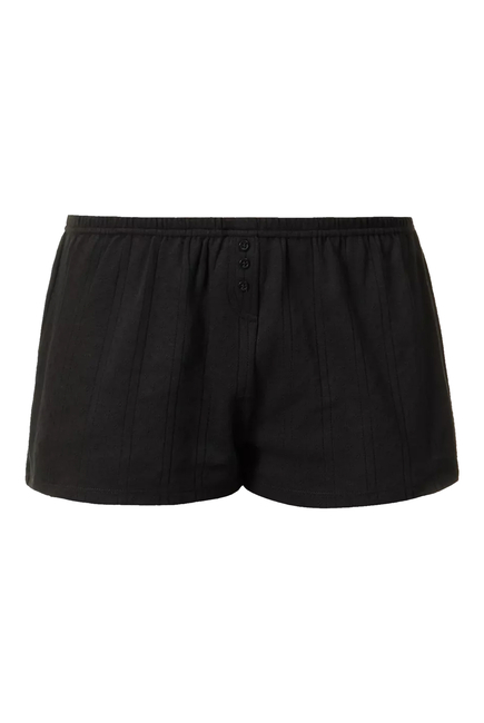 Cou Cou Women's Pointelle Short in Black Cou Cou