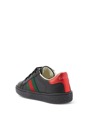 Kids Toddler Leather Low-Top Sneaker With Web