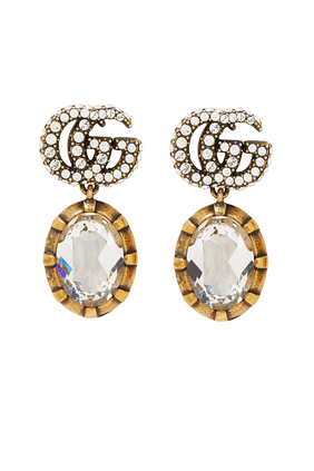 Double G Earrings With Crystals