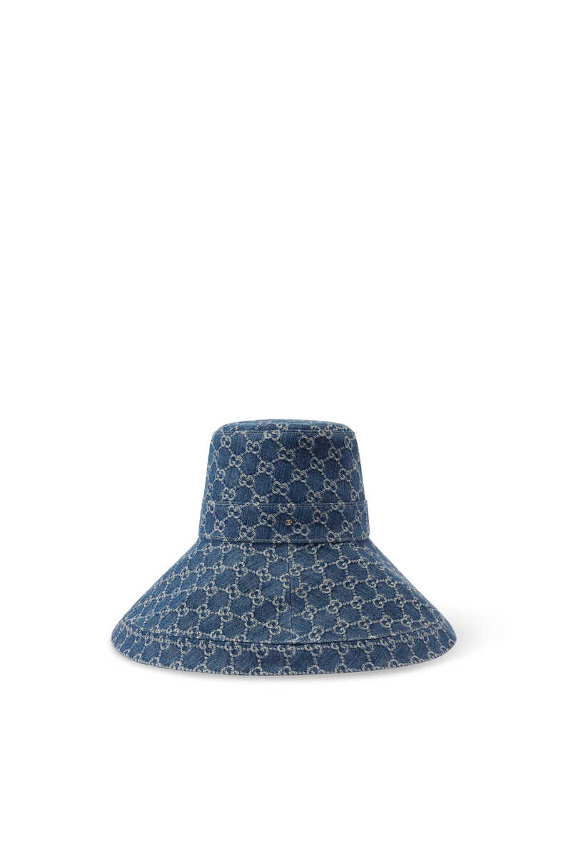 Buy Gucci Eco Washed Denim Wide Brim Hat for Womens | Bloomingdale's Kuwait