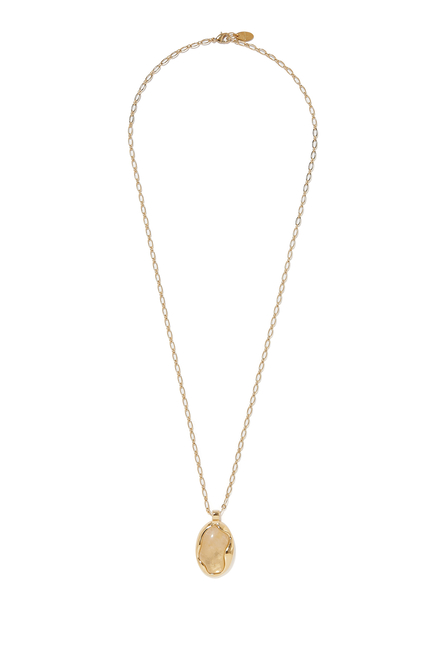 Sybil Pendant Necklace, 18k Gold-Plated Brass & Rock Crystal