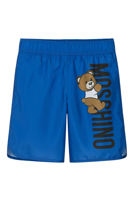 Kids Teddy Logo Print Swim Short