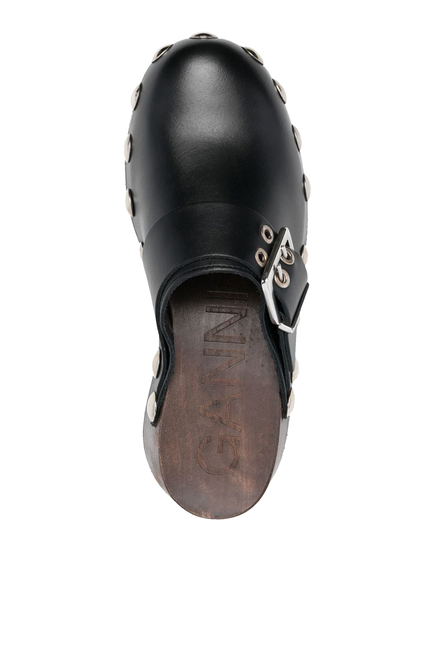 Retro Studded 55 Leather Clogs