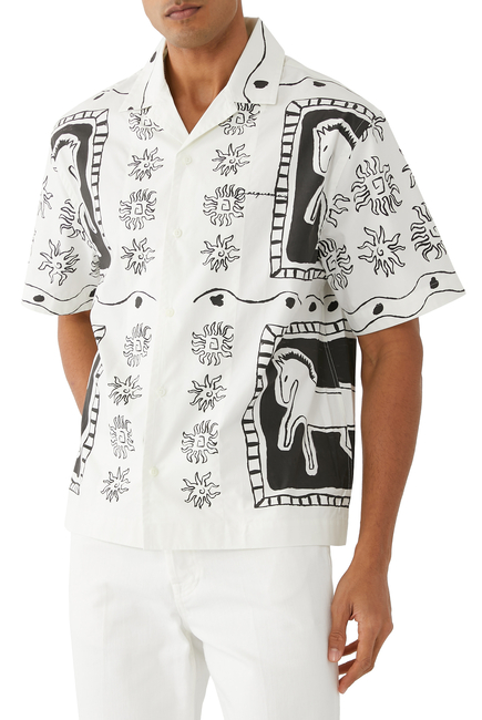 La Chemise Jean Printed Bowling Shirt