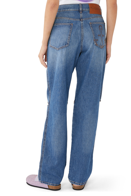 Cut-Out Bootcut Jeans