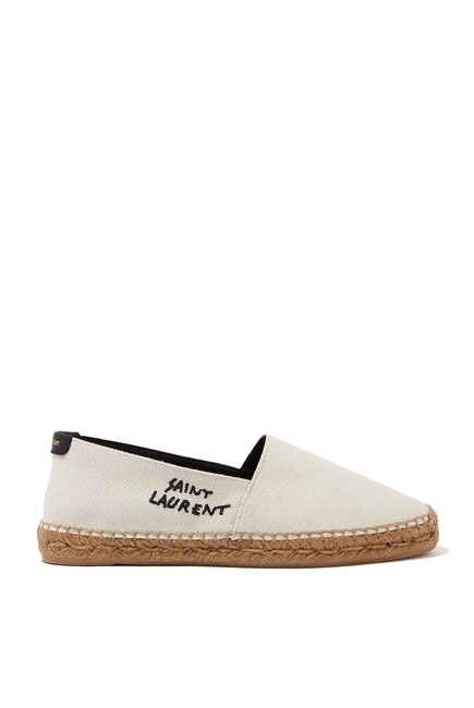 Logo Embroidered Canvas Espadrilles