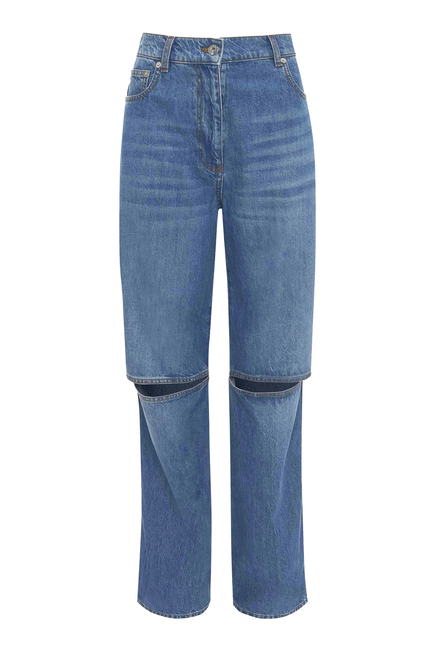 Cut-Out Bootcut Jeans