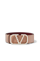 VLogo Signature Pearl Buckle Reversible Belt