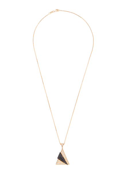 Neutra Aztec Pendant Necklace, 18k Mixed Gold, Diamonds & Black Onyx