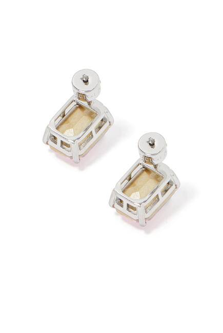 Emerald Cut Crystal Stud Earrings