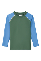 Olive Blue Long Sleeve Rash Guard