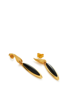 Wavy Ridge Drop Earrings, 18k Gold-Plated Brass