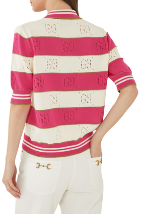Striped GG Cotton Polo Top