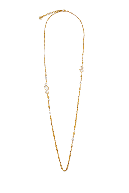 Cachemire Necklace, 24k Gold-Plated Brass & Rock Crystals
