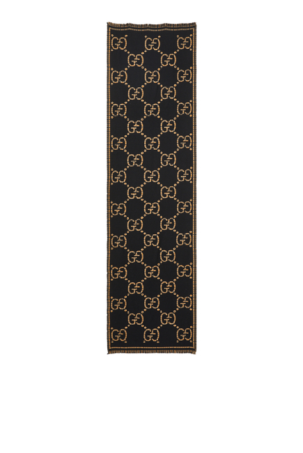 GG Logo Wool Scarf