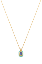 Embellished Pendant Necklace, 18k Gold-Plated Sterling Silver with Enamel & Stone