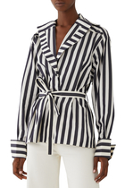 Reveal Belted Striped Shirt