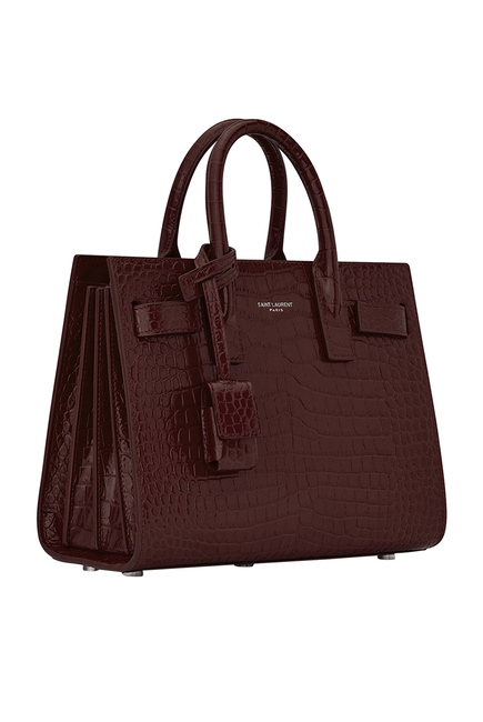 Classic Sac de Jour Nano in Crocodile-Embossed Shiny Leather