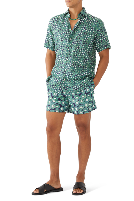 Green Kiwi Linen Short Sleeve Shirt