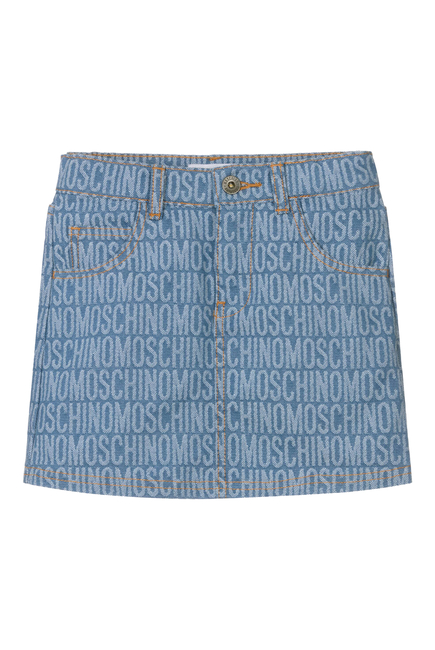 Kids Logo Jacquard Denim Skirt