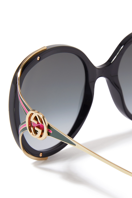 Round Frame Interlocking G Sunglasses