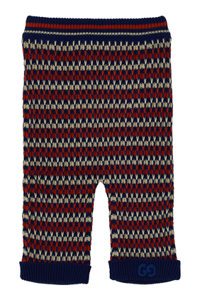 Striped Tuck Stitch Cotton Bermuda Shorts