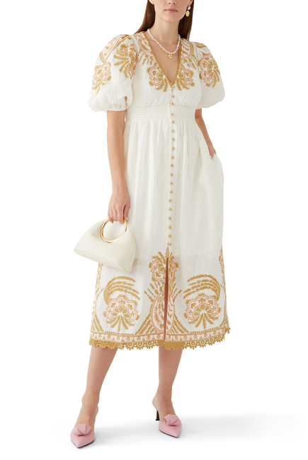 Waverly Embroided Midi Dress