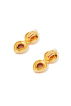 Paula Earrings, 24k Yellow Gold-Plated Brass & Citrine Quartz