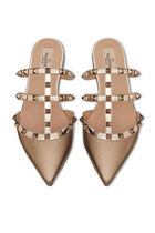  Rockstud Flat Leather Mules