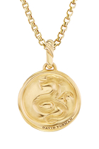 Dragon Amulet Pendant, 18k Yellow Gold & Diamonds