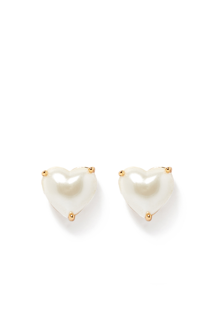 My Love Heart Studs, Plated Metal