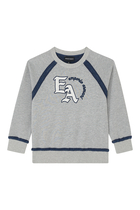Kids Macro EA Logo-Embroidered Sweatshirt