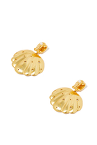 Capri Earrings, 24k Yellow Gold-Plated Brass & Pearl