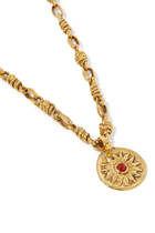 Talisman Astro Sun Necklace, 24k Gold-Plated Brass