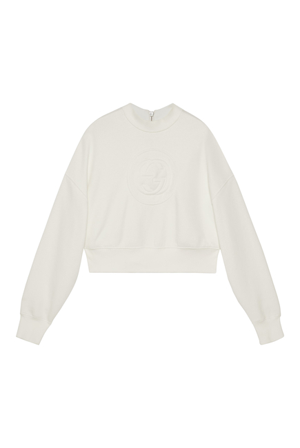 Jersey Sweatshirt With Interlocking G and Zip