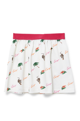Mixed-Print Mini Skirt
