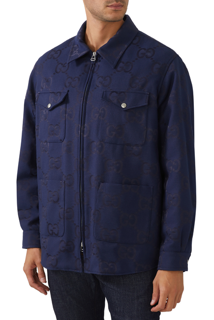 GG canvas jacket in blue